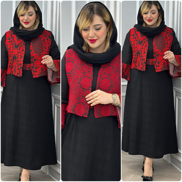 سه تیکه کت سارافونو کمربند یلدایی