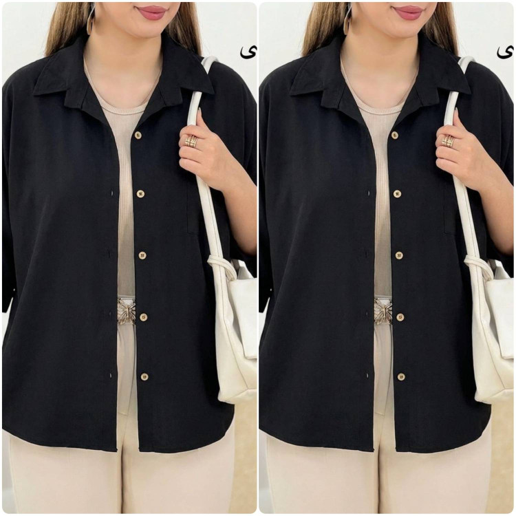 شومیز ساده مشکی سارا