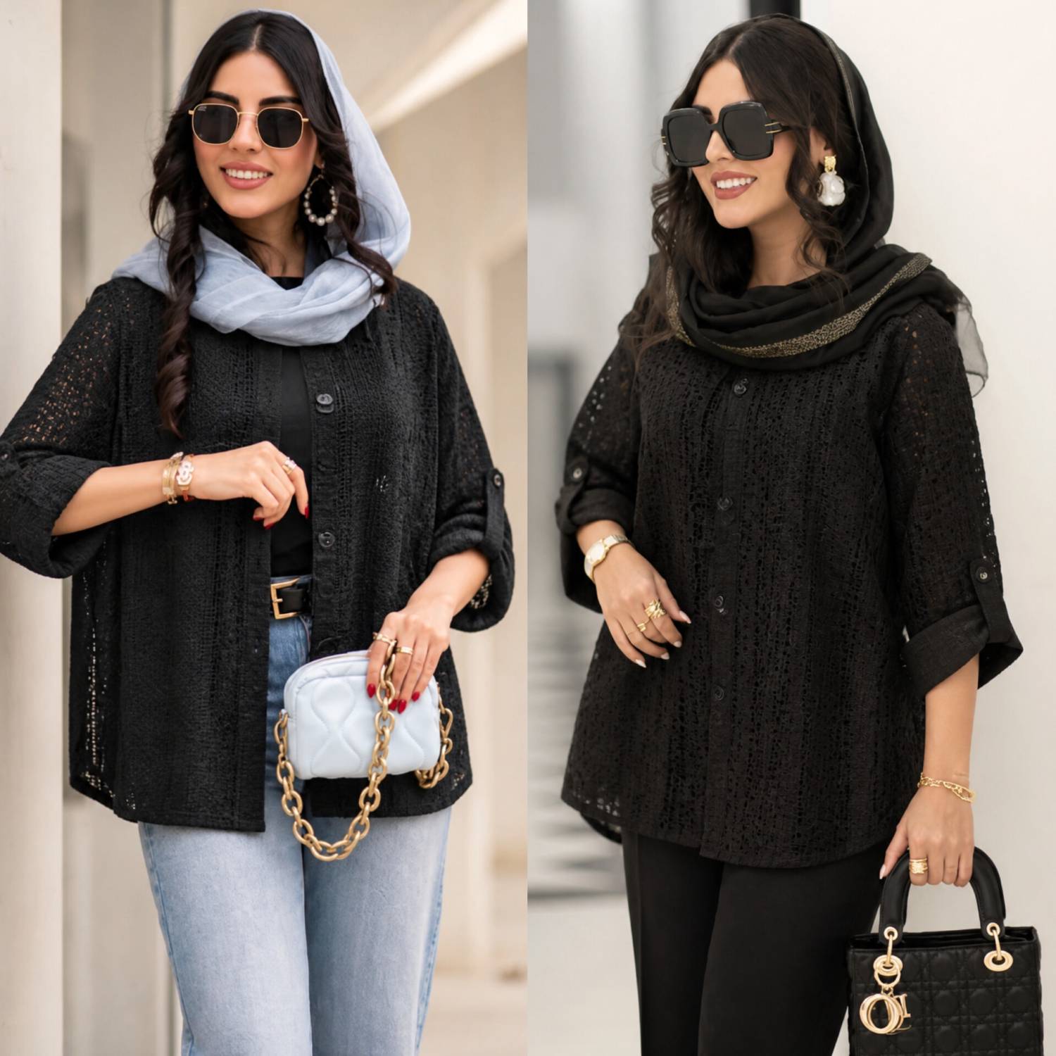 شومیز دانتل محرمی صدف